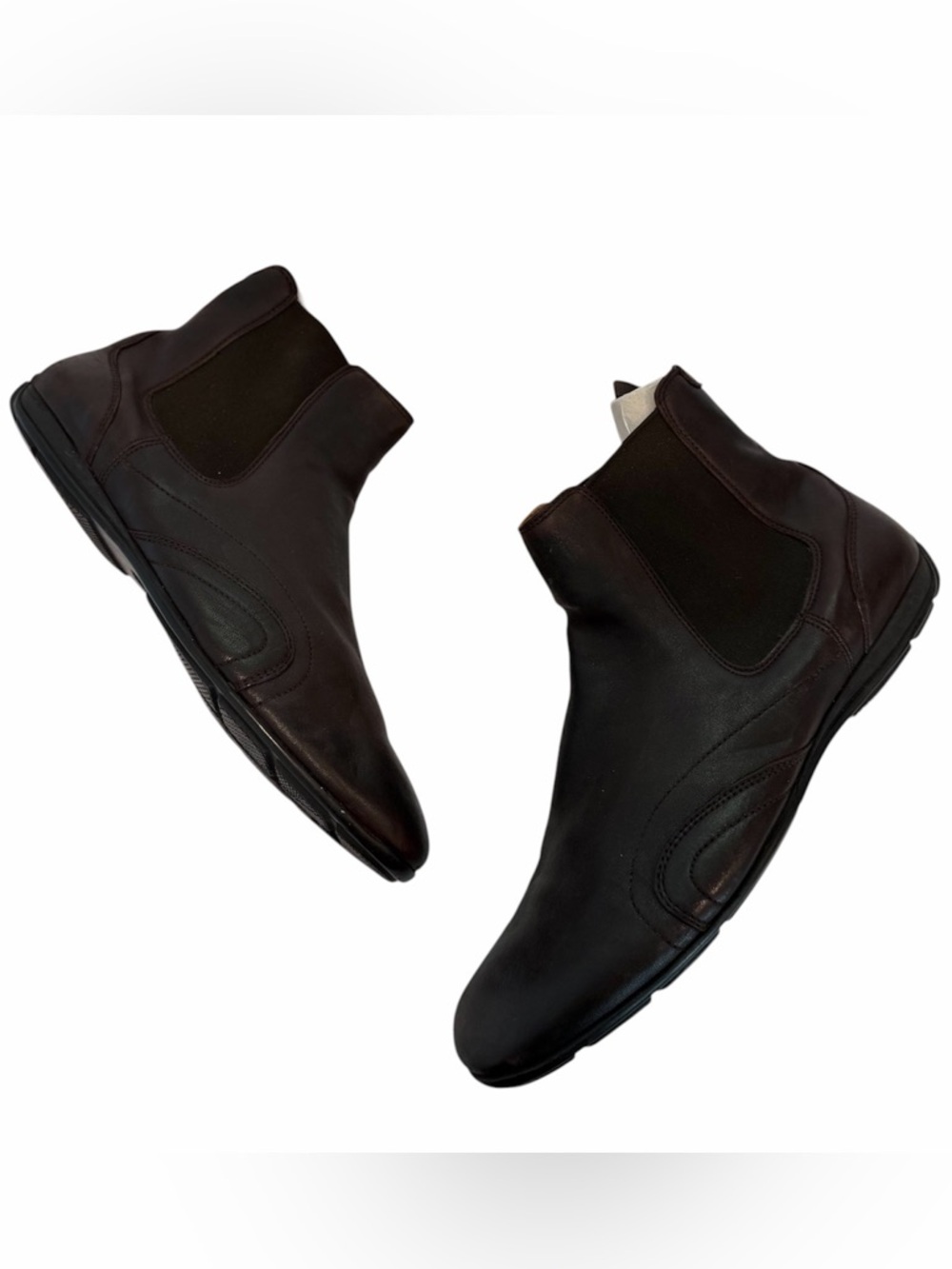 Prada Brown Leather Chelsea Ankle Boots Men's Size 10